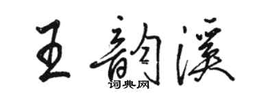駱恆光王韻溪行書個性簽名怎么寫