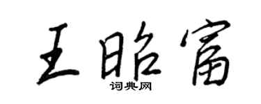 王正良王昭富行書個性簽名怎么寫
