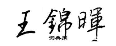 王正良王錦暉行書個性簽名怎么寫