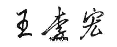 駱恆光王李宏行書個性簽名怎么寫