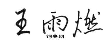 駱恆光王雨燃行書個性簽名怎么寫