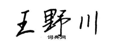 王正良王野川行書個性簽名怎么寫