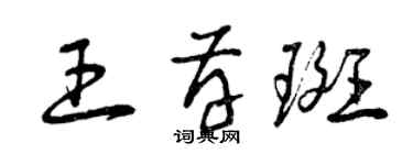 曾慶福王存斑草書個性簽名怎么寫