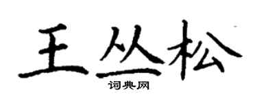 丁謙王叢松楷書個性簽名怎么寫