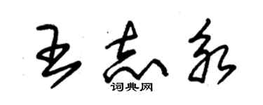 朱錫榮王志永草書個性簽名怎么寫