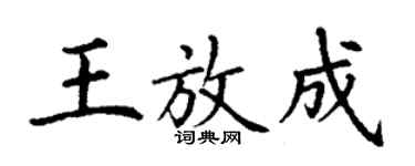 丁謙王放成楷書個性簽名怎么寫