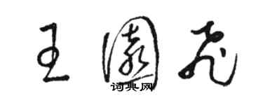 駱恆光王園飛草書個性簽名怎么寫