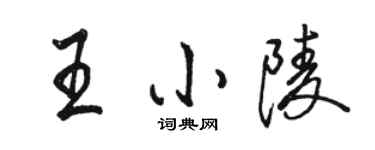 駱恆光王小陵行書個性簽名怎么寫