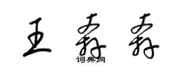 梁錦英王奔奔草書個性簽名怎么寫