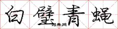 龐中華白璧青蠅行書怎么寫