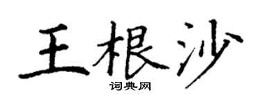 丁謙王根沙楷書個性簽名怎么寫