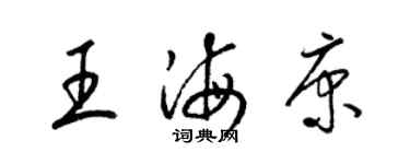 梁錦英王海康草書個性簽名怎么寫