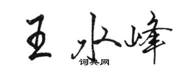 駱恆光王水峰行書個性簽名怎么寫
