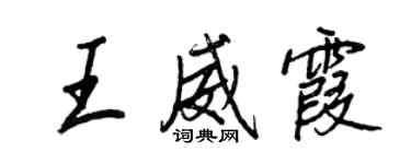 王正良王威霞行書個性簽名怎么寫