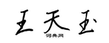 王正良王天玉行書個性簽名怎么寫