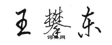 駱恆光王攀東行書個性簽名怎么寫