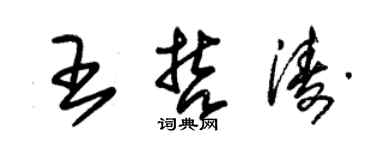 朱錫榮王哲濤草書個性簽名怎么寫