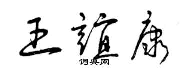 曾慶福王誼康草書個性簽名怎么寫