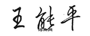 駱恆光王能平行書個性簽名怎么寫