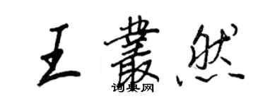王正良王叢然行書個性簽名怎么寫