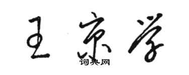 駱恆光王京學草書個性簽名怎么寫