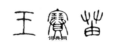 陳聲遠王賽苗篆書個性簽名怎么寫