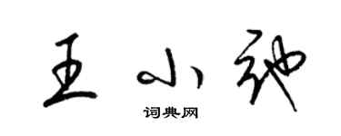 梁錦英王小弛草書個性簽名怎么寫