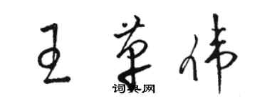 駱恆光王革偉草書個性簽名怎么寫