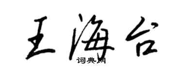 王正良王海台行書個性簽名怎么寫