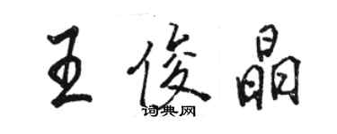 駱恆光王俊晶行書個性簽名怎么寫