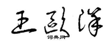 曾慶福王歐洋草書個性簽名怎么寫