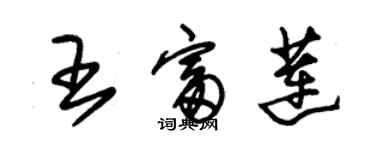 朱錫榮王富蓮草書個性簽名怎么寫