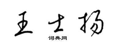 梁錦英王士揚草書個性簽名怎么寫