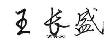 駱恆光王長盛行書個性簽名怎么寫