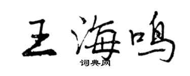 曾慶福王海鳴行書個性簽名怎么寫