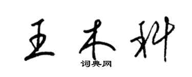 梁錦英王木科草書個性簽名怎么寫