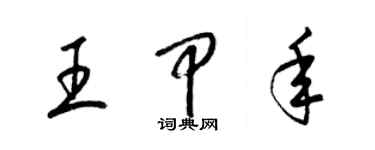 梁錦英王甲年草書個性簽名怎么寫