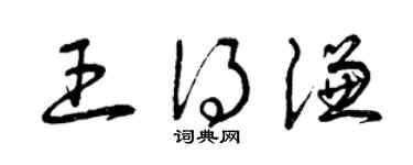 曾慶福王得謙草書個性簽名怎么寫