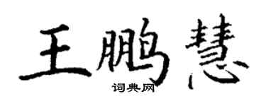 丁謙王鵬慧楷書個性簽名怎么寫