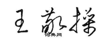 駱恆光王敬操草書個性簽名怎么寫