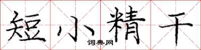 龐中華短小精幹楷書怎么寫