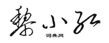 駱恆光黎小紅草書個性簽名怎么寫