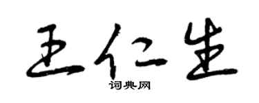 曾慶福王仁生草書個性簽名怎么寫