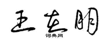 曾慶福王在朋草書個性簽名怎么寫