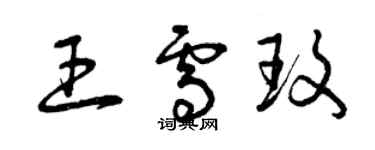 曾慶福王雪玫草書個性簽名怎么寫