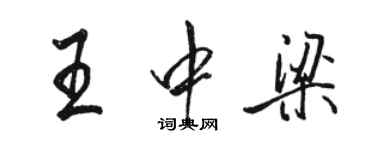 駱恆光王中梁行書個性簽名怎么寫