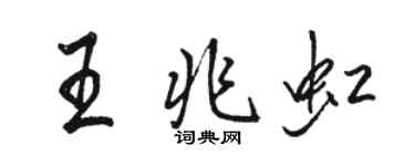 駱恆光王兆虹行書個性簽名怎么寫