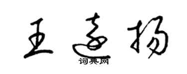 梁錦英王遠揚草書個性簽名怎么寫