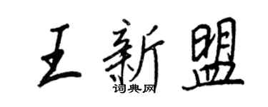 王正良王新盟行書個性簽名怎么寫