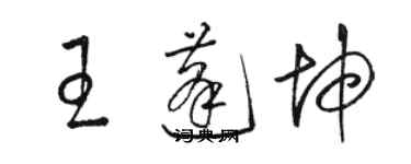 駱恆光王蓬坤草書個性簽名怎么寫